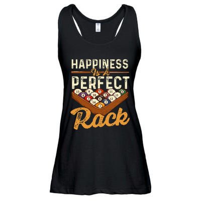 Happiness Is A Perfect Rack  Billiard 8 Ball Pool Player Ladies Essential Flowy Tank