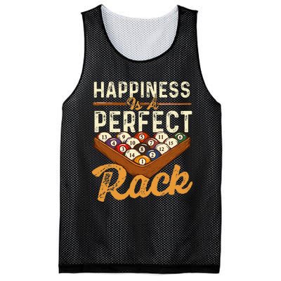 Happiness Is A Perfect Rack  Billiard 8 Ball Pool Player Mesh Reversible Basketball Jersey Tank