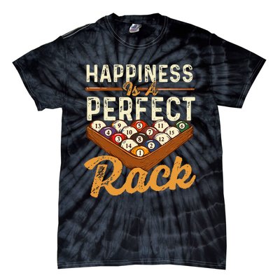 Happiness Is A Perfect Rack  Billiard 8 Ball Pool Player Tie-Dye T-Shirt