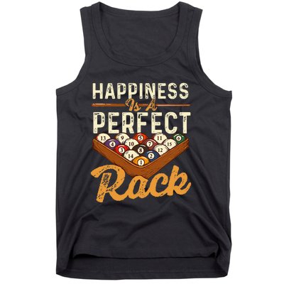 Happiness Is A Perfect Rack  Billiard 8 Ball Pool Player Tank Top