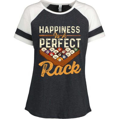 Happiness Is A Perfect Rack  Billiard 8 Ball Pool Player Enza Ladies Jersey Colorblock Tee