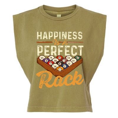 Happiness Is A Perfect Rack  Billiard 8 Ball Pool Player Garment-Dyed Women's Muscle Tee