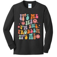 Hi I'm A Problem It's Me Retro Groovy Funny Sarcasm Humor Kids Long Sleeve Shirt