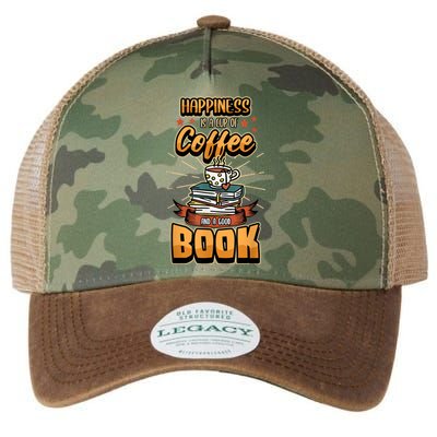 Happiness Is A Cup Of Coffee And A Good Book Bookworm Book Legacy Tie Dye Trucker Hat