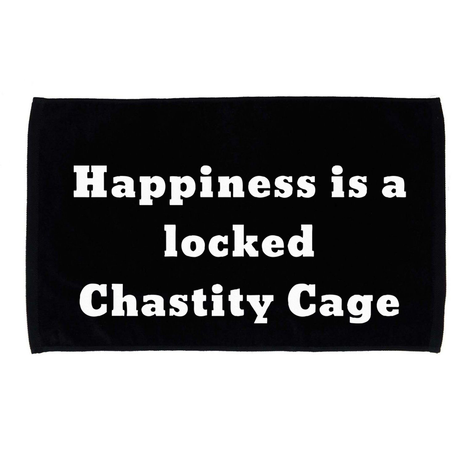 Happiness Is A Locked Chastity Cage Microfiber Hand Towel