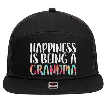 Happiness Is Being A Grandma Mother's Day 7 Panel Mesh Trucker Snapback Hat