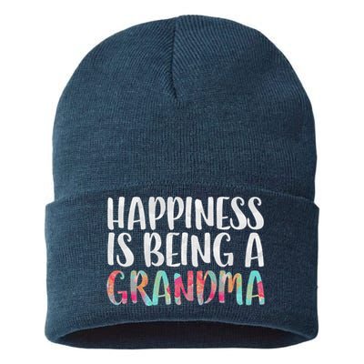 Happiness Is Being A Grandma Mother's Day Sustainable Knit Beanie