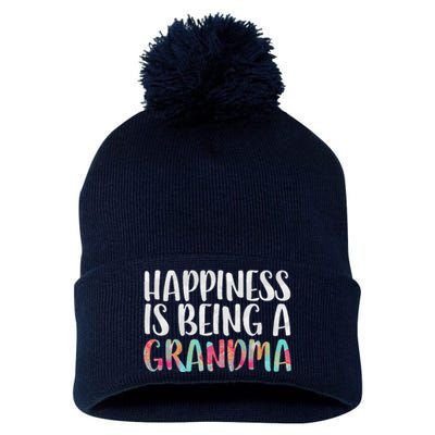 Happiness Is Being A Grandma Mother's Day Pom Pom 12in Knit Beanie