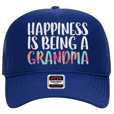 Happiness Is Being A Grandma Mother's Day High Crown Mesh Back Trucker Hat