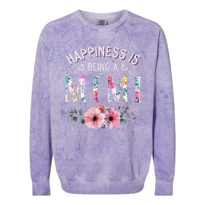 Happiness Is Being A Mimi Funny Mimi Mother's Day Colorblast Crewneck Sweatshirt