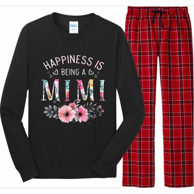 Happiness Is Being A Mimi Funny Mimi Mother's Day Long Sleeve Pajama Set