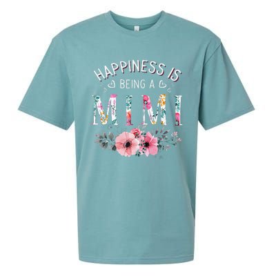 Happiness Is Being A Mimi Funny Mimi Mother's Day Sueded Cloud Jersey T-Shirt