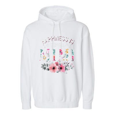 Happiness Is Being A Mimi Funny Mimi Mother's Day Garment-Dyed Fleece Hoodie