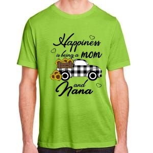 Happiness Is Being A Mom And Nana Cute Sunflower Grandma Gift Adult ChromaSoft Performance T-Shirt