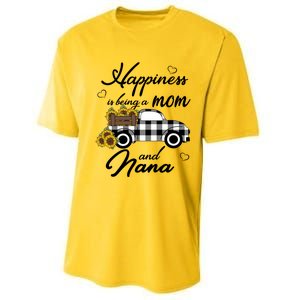 Happiness Is Being A Mom And Nana Cute Sunflower Grandma Gift Performance Sprint T-Shirt