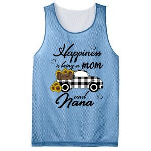 Happiness Is Being A Mom And Nana Cute Sunflower Grandma Gift Mesh Reversible Basketball Jersey Tank