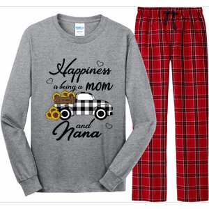 Happiness Is Being A Mom And Nana Cute Sunflower Grandma Gift Long Sleeve Pajama Set