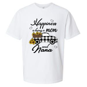 Happiness Is Being A Mom And Nana Cute Sunflower Grandma Gift Sueded Cloud Jersey T-Shirt