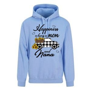 Happiness Is Being A Mom And Nana Cute Sunflower Grandma Gift Unisex Surf Hoodie