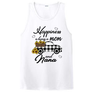 Happiness Is Being A Mom And Nana Cute Sunflower Grandma Gift PosiCharge Competitor Tank