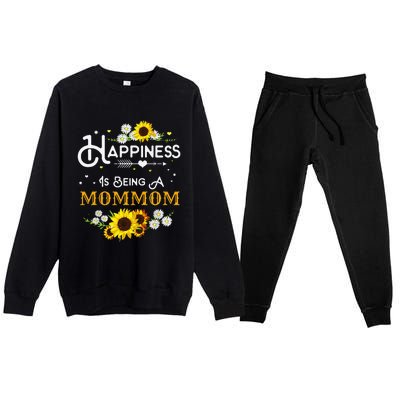 Happiness Is Being A Mommom Mother's Day Gift Premium Crewneck Sweatsuit Set