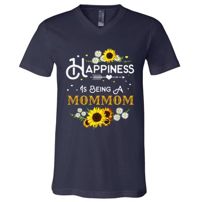 Happiness Is Being A Mommom Mother's Day Gift V-Neck T-Shirt