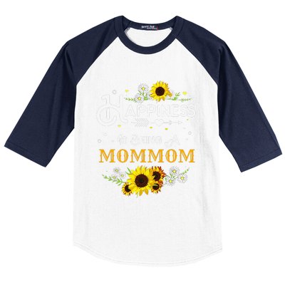 Happiness Is Being A Mommom Mother's Day Gift Baseball Sleeve Shirt