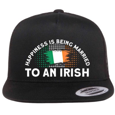 Happiness Is Being Married To An Irish Flag Roots Ireland Cute Gift Flatbill Hat