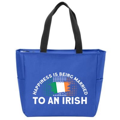 Happiness Is Being Married To An Irish Flag Roots Ireland Cute Gift Zip Tote Bag