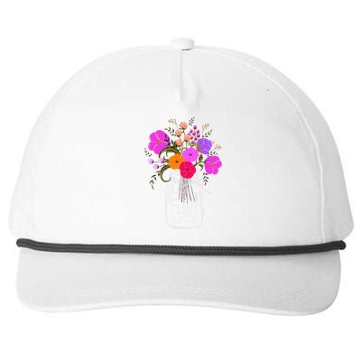 Happiness Is Being A Gaga Gift For Grandma Mom Flower Snapback Five-Panel Rope Hat