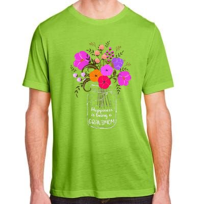 Happiness Is Being A Grandmom Gift Grandma Mom Flower Adult ChromaSoft Performance T-Shirt