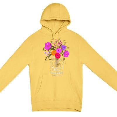 Happiness Is Being A Grandmom Gift Grandma Mom Flower Premium Pullover Hoodie