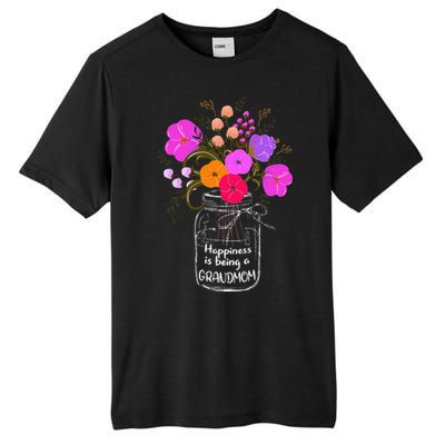 Happiness Is Being A Grandmom Gift Grandma Mom Flower Tall Fusion ChromaSoft Performance T-Shirt