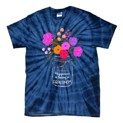 Happiness Is Being A Grandmom Gift Grandma Mom Flower Tie-Dye T-Shirt