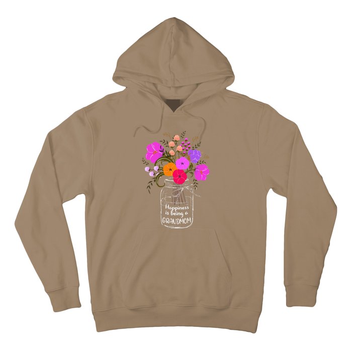 Happiness Is Being A Grandmom Gift Grandma Mom Flower Hoodie