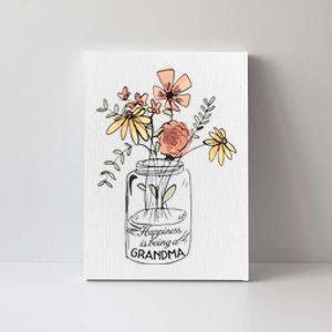 Happiness Is Being Grandma Life Flower Artgrandma Canvas