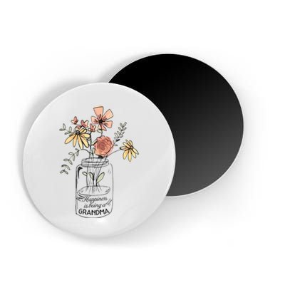 Happiness Is Being Grandma Life Flower Artgrandma Magnet