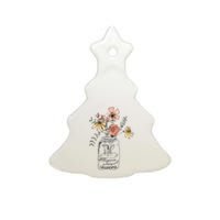 Happiness Is Being Grandma Life Flower Artgrandma Ceramic Tree Ornament