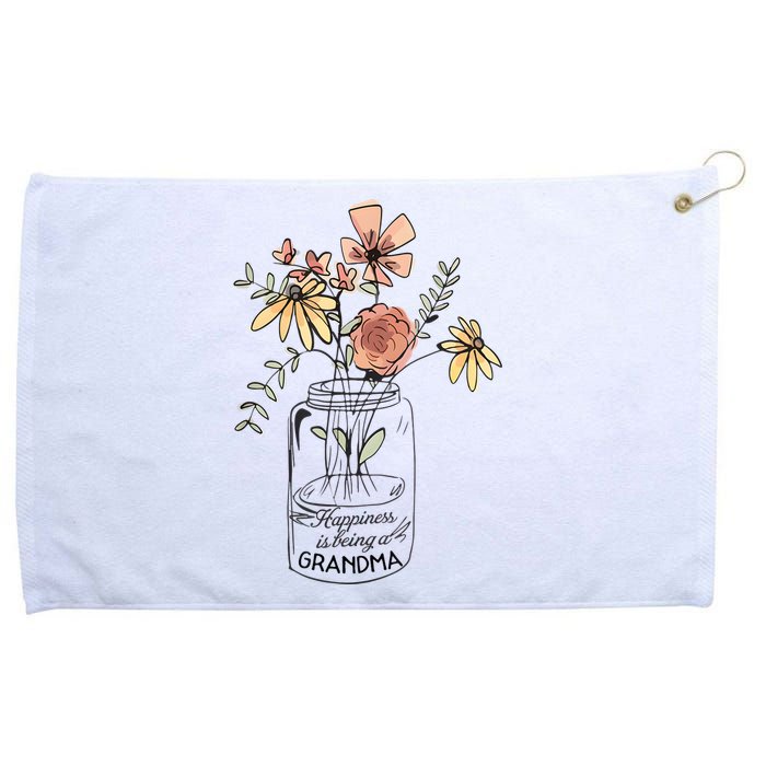 Happiness Is Being Grandma Life Flower Artgrandma Grommeted Golf Towel