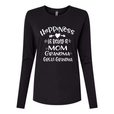 Happiness Is Being A Mom Grandma Great Grandma Cool Gift Womens Cotton Relaxed Long Sleeve T-Shirt