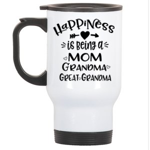 Happiness Is Being A Mom Grandma Great Grandma Cool Gift Stainless Steel Travel Mug