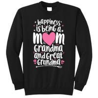 Happiness Is Being A Mom Great Grandma Wo Mother Tall Sweatshirt