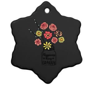 Happiness Is Being A Granny Flower Mother Day Gift Ceramic Star Ornament