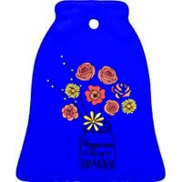 Happiness Is Being A Granny Flower Mother Day Gift Ceramic Bell Ornament