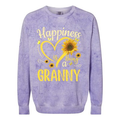 Happiness Is Being A Granny Sunflower Mother's Day Gift Cool Gift Colorblast Crewneck Sweatshirt