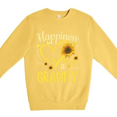 Happiness Is Being A Granny Sunflower Mother's Day Gift Cool Gift Premium Crewneck Sweatshirt