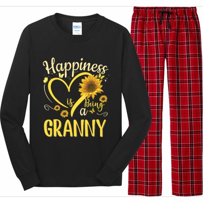 Happiness Is Being A Granny Sunflower Mother's Day Gift Cool Gift Long Sleeve Pajama Set