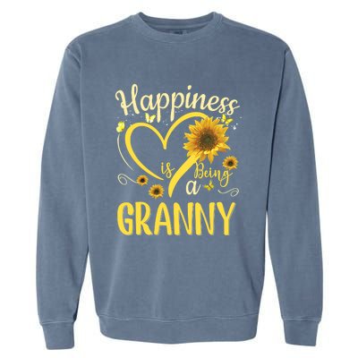 Happiness Is Being A Granny Sunflower Mother's Day Gift Cool Gift Garment-Dyed Sweatshirt