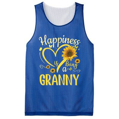 Happiness Is Being A Granny Sunflower Mother's Day Gift Cool Gift Mesh Reversible Basketball Jersey Tank