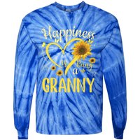 Happiness Is Being A Granny Sunflower Mother's Day Gift Cool Gift Tie-Dye Long Sleeve Shirt